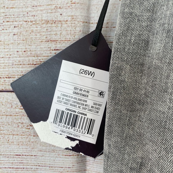 Ava & Viv Black Stone Wash Jeans Size 26W NWT High Rise Skinny Stretch Raw Hems - Picture 8 of 9